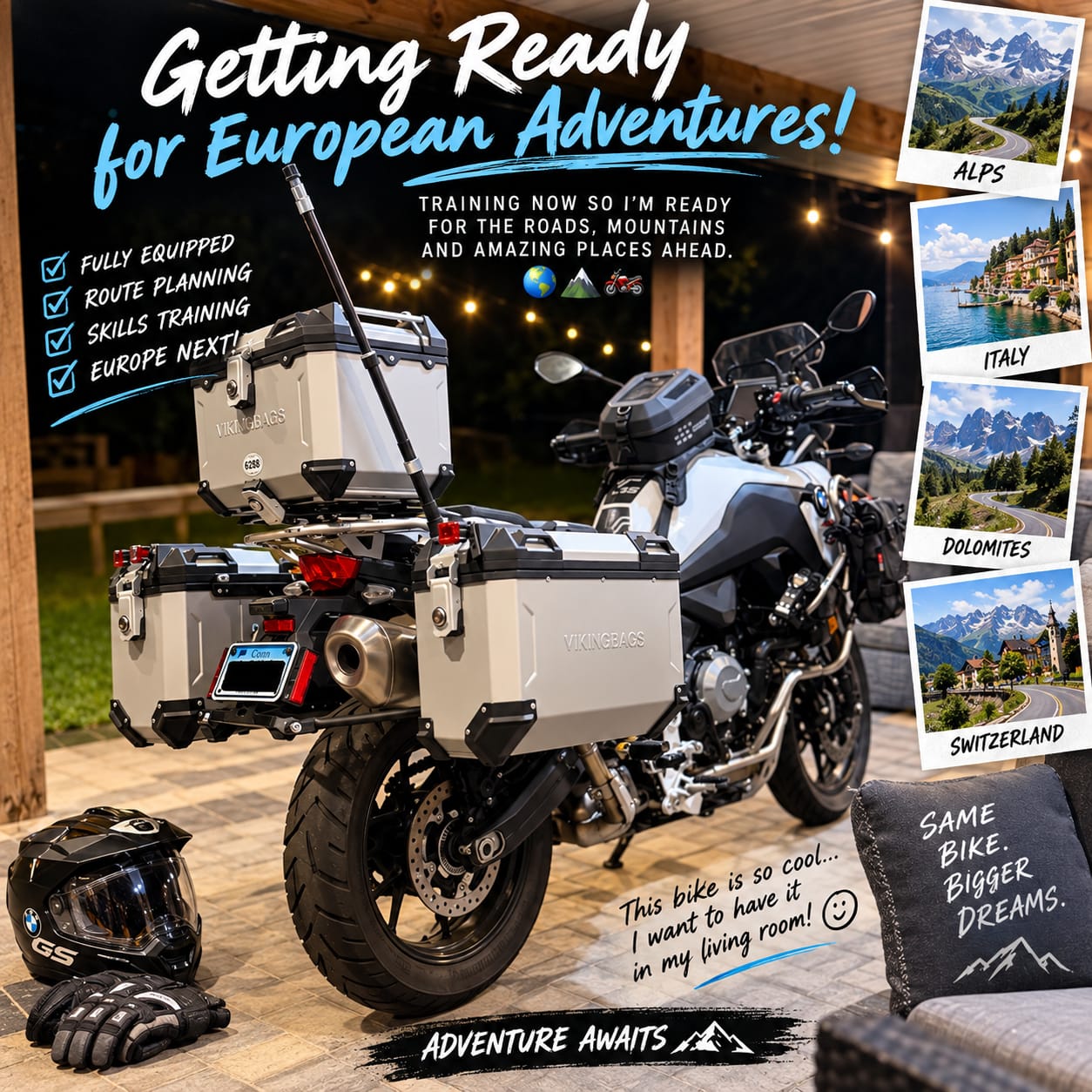 Customer photo review of 45L - Apex XL BMW F 750 GS Aluminum Side Cases Silver