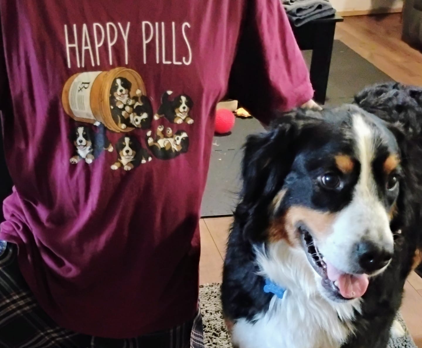 Customer photo review of Happy Pills Bernese Shirt