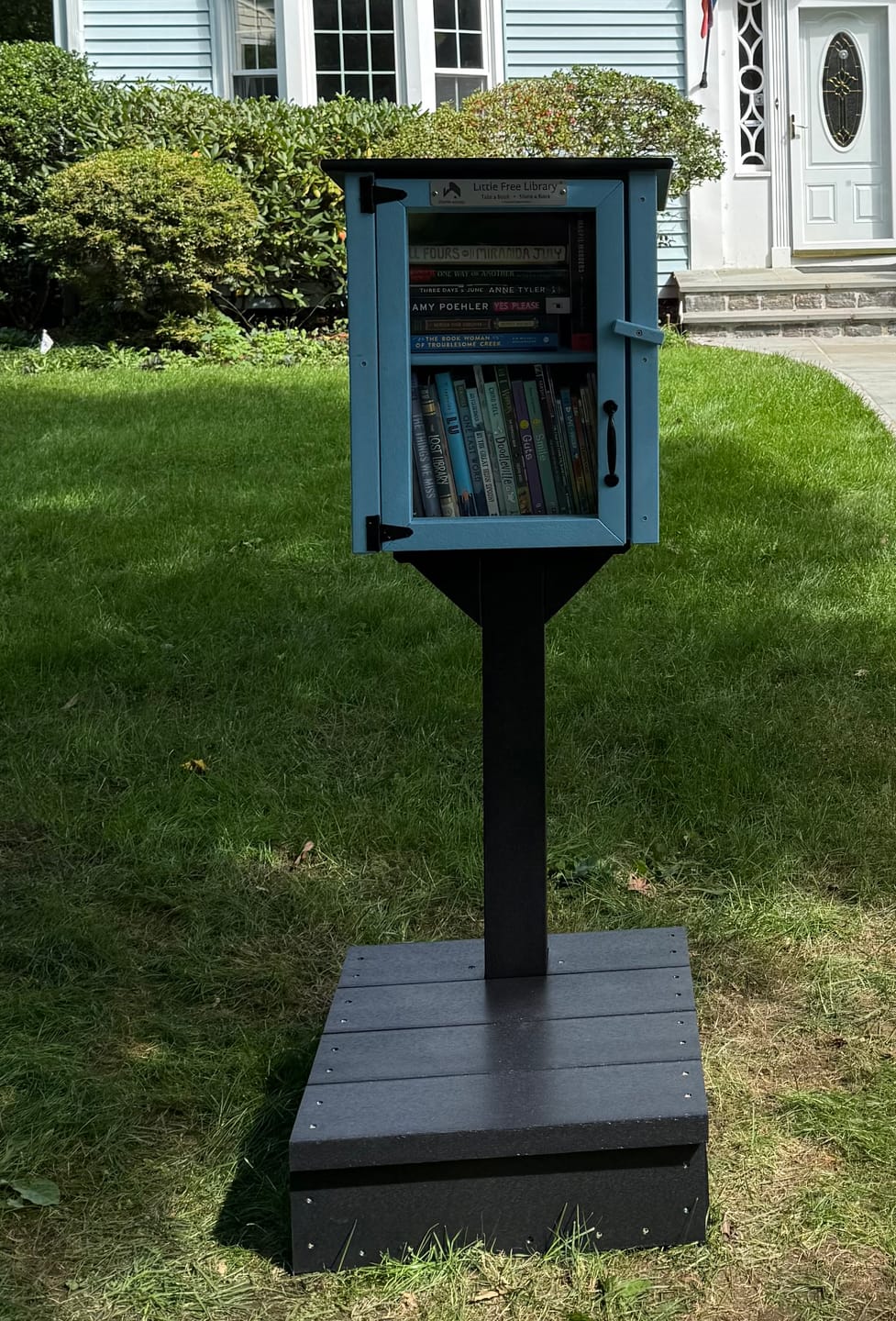 Customer photo review of Composite Two Story Light Blue Little Free Library
