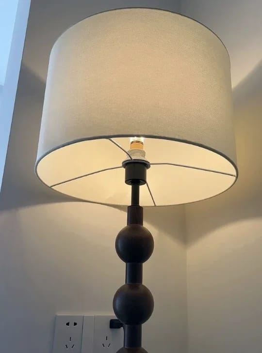 Customer photo review of Medieval Solid Wood Floor Lamp - Retro Wabi-Sabi Standing Sofa Light & Desk Lamp Fixture for Living Room & High-End Home Decor