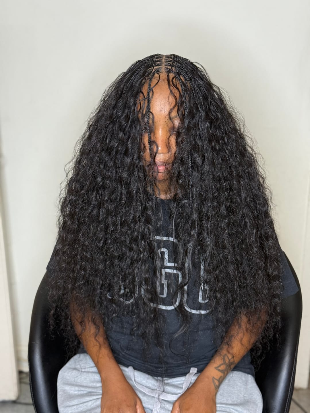 Customer photo review of Wet & Wavy Bulk Hair Extensions for Braiding
