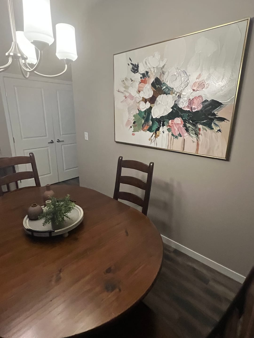 Customer photo review of Petals in Motion-Textured Floral Oil Painting , Abstract White & Pink Flower Artwork for Home Decor