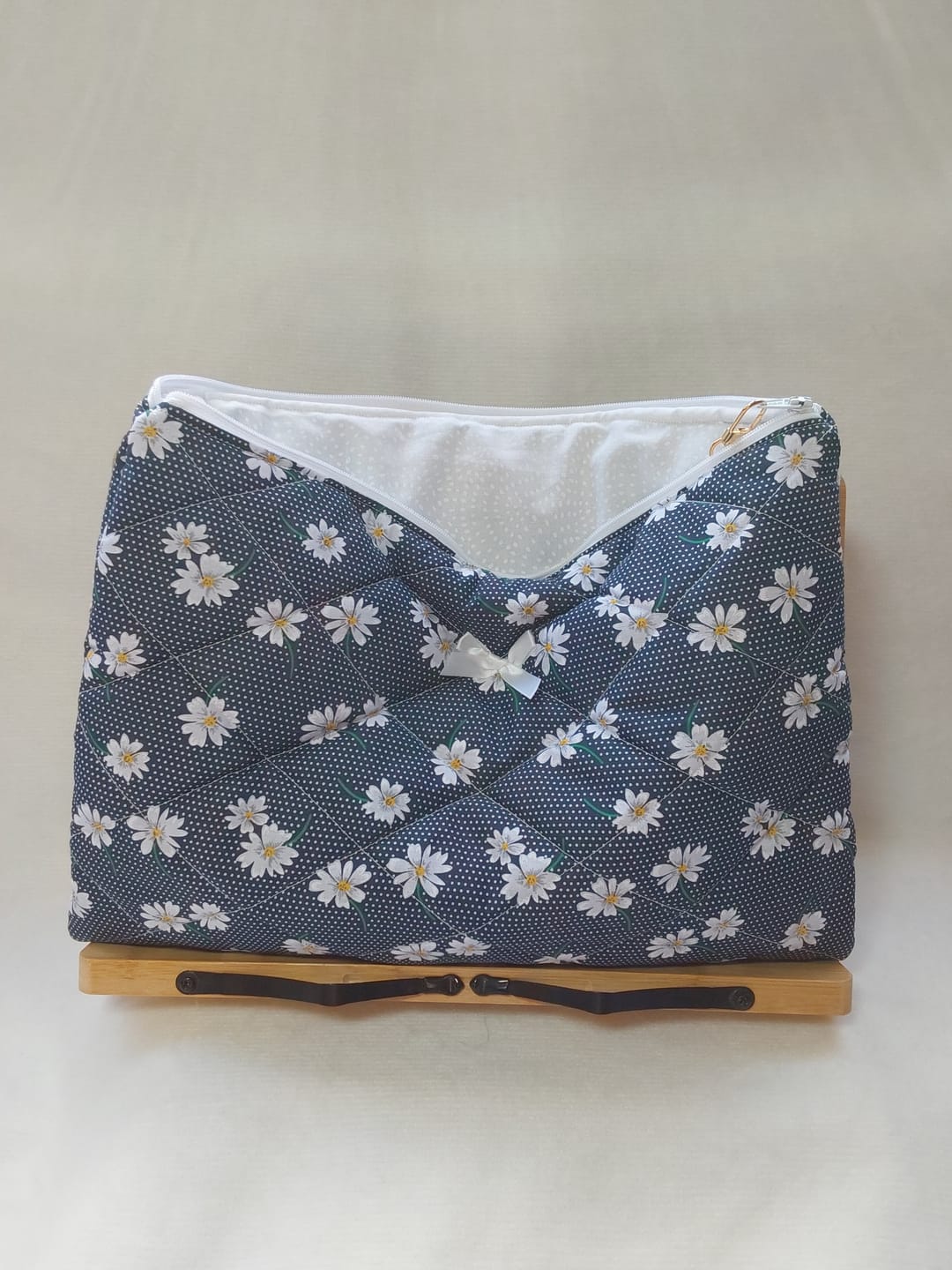 Customer photo review of White Flowers and Polka Dots Polycotton Fabric