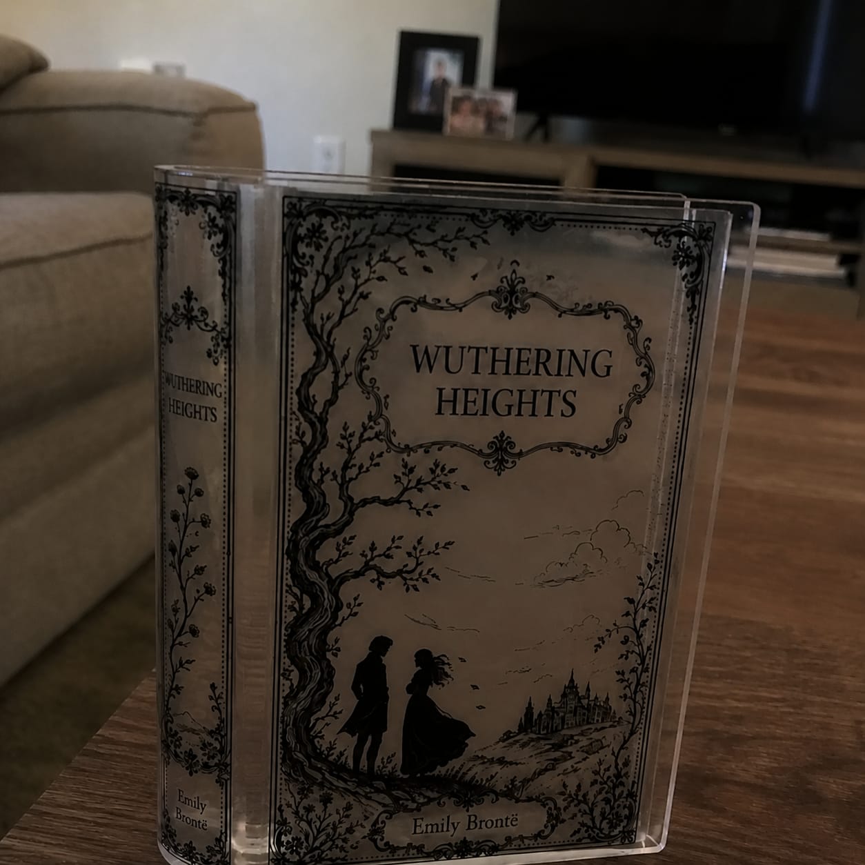 Customer photo review of Wuthering Heights Acrylic Book Vase Book Lover Gift