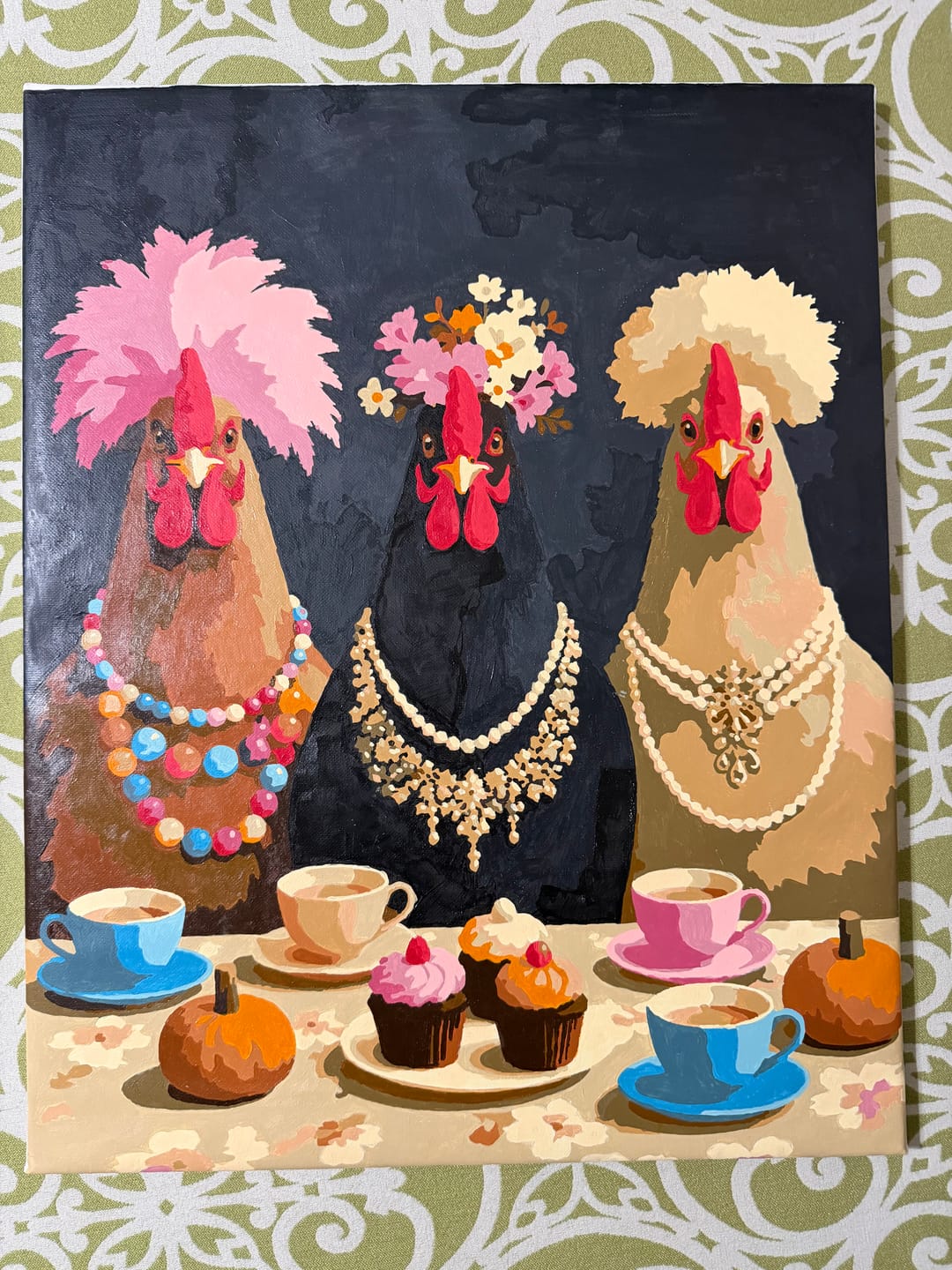 Customer photo review of Fancy Chickens Society | Paint by Number