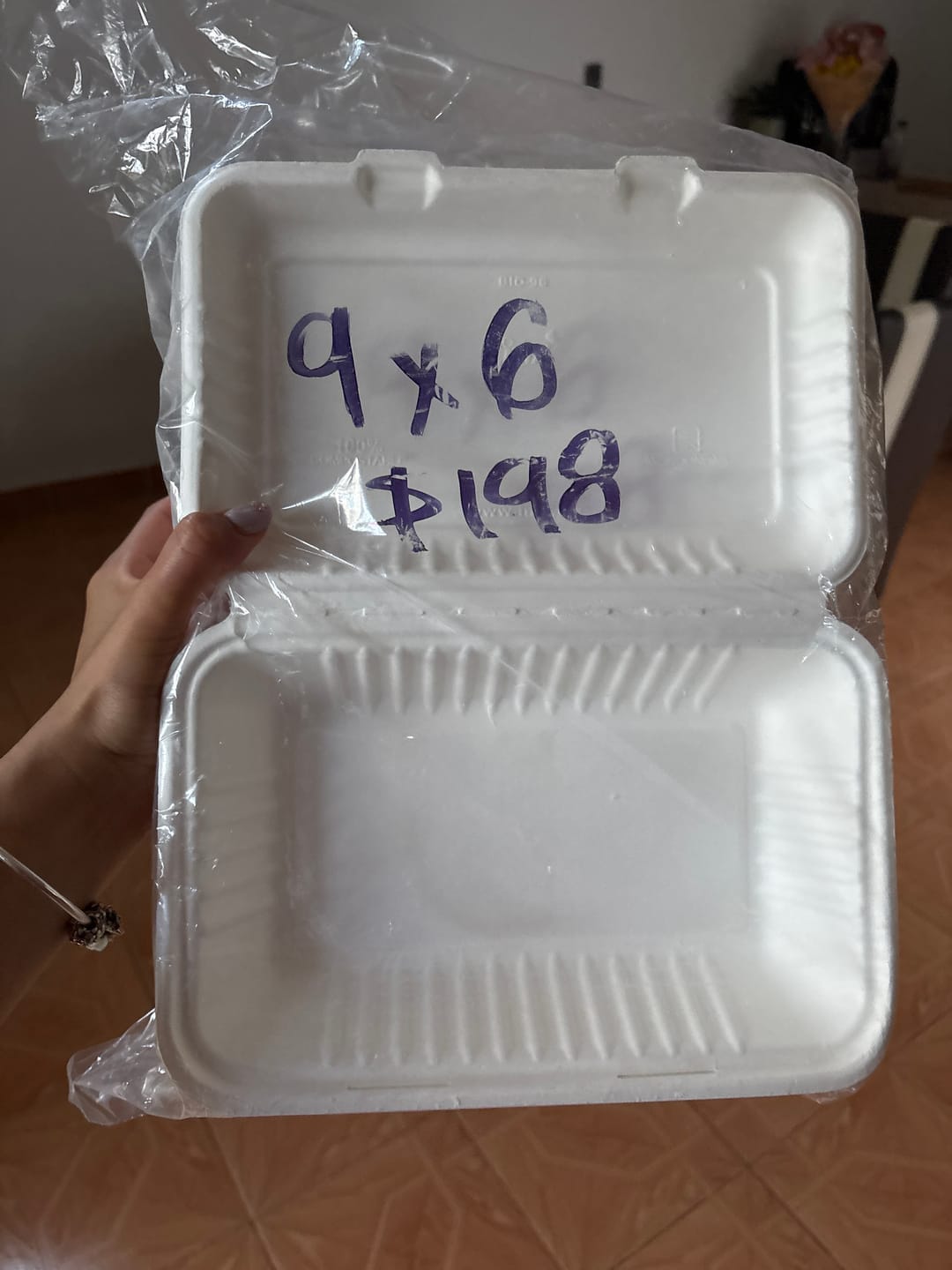 Customer photo review of Clamshell Contenedor Biodegradable 22x14 cm | Paquete 50 pzs