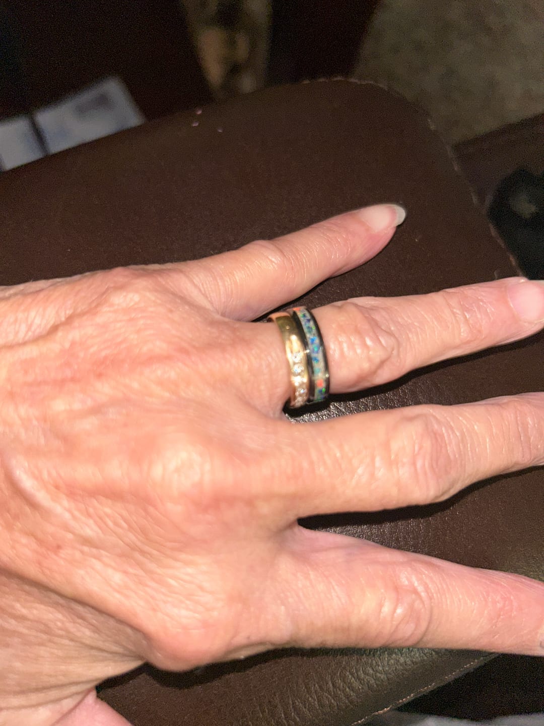 Customer photo review of Titanium Carbide Ring with Cremation Ashes