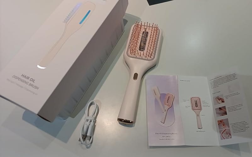 Customer photo review of RootGlow™ LED Scalp Massage Brush — Red Light Glow, Vibration & Oil Applicator