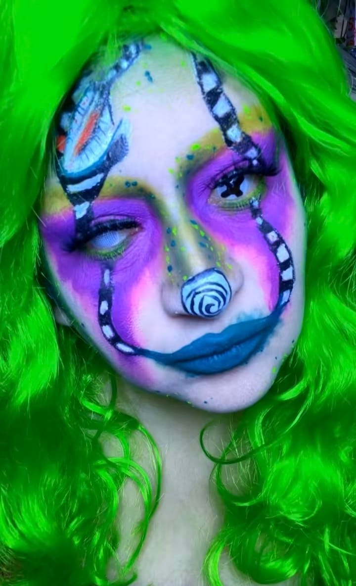 Customer photo review of Cosplay Black Cross Colored Contact Lenses
