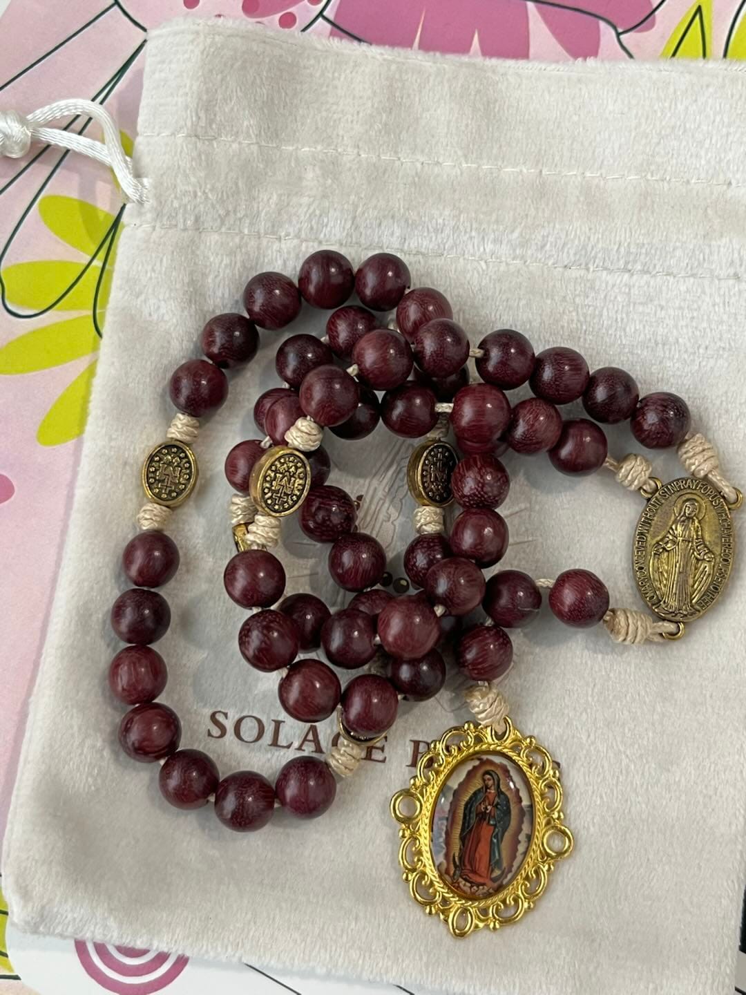 Customer photo review of SolaceBeads Purpleheart Wood Our Lady of Seven Sorrows Rosary Chaplets