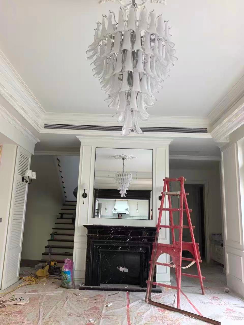 Customer photo review of WOMO Mid Century Modern Glass Flower Petal Chandelier-WM3224