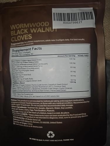 Customer photo review of 18-in-1 Black Walnut & Wormwood Herbal Digestive Cleanse Softgels, 80-Day Supply