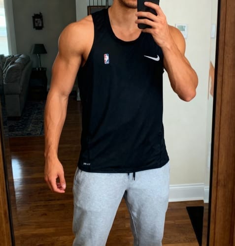 Customer photo review of Elite Pro Black Compression Tank Top