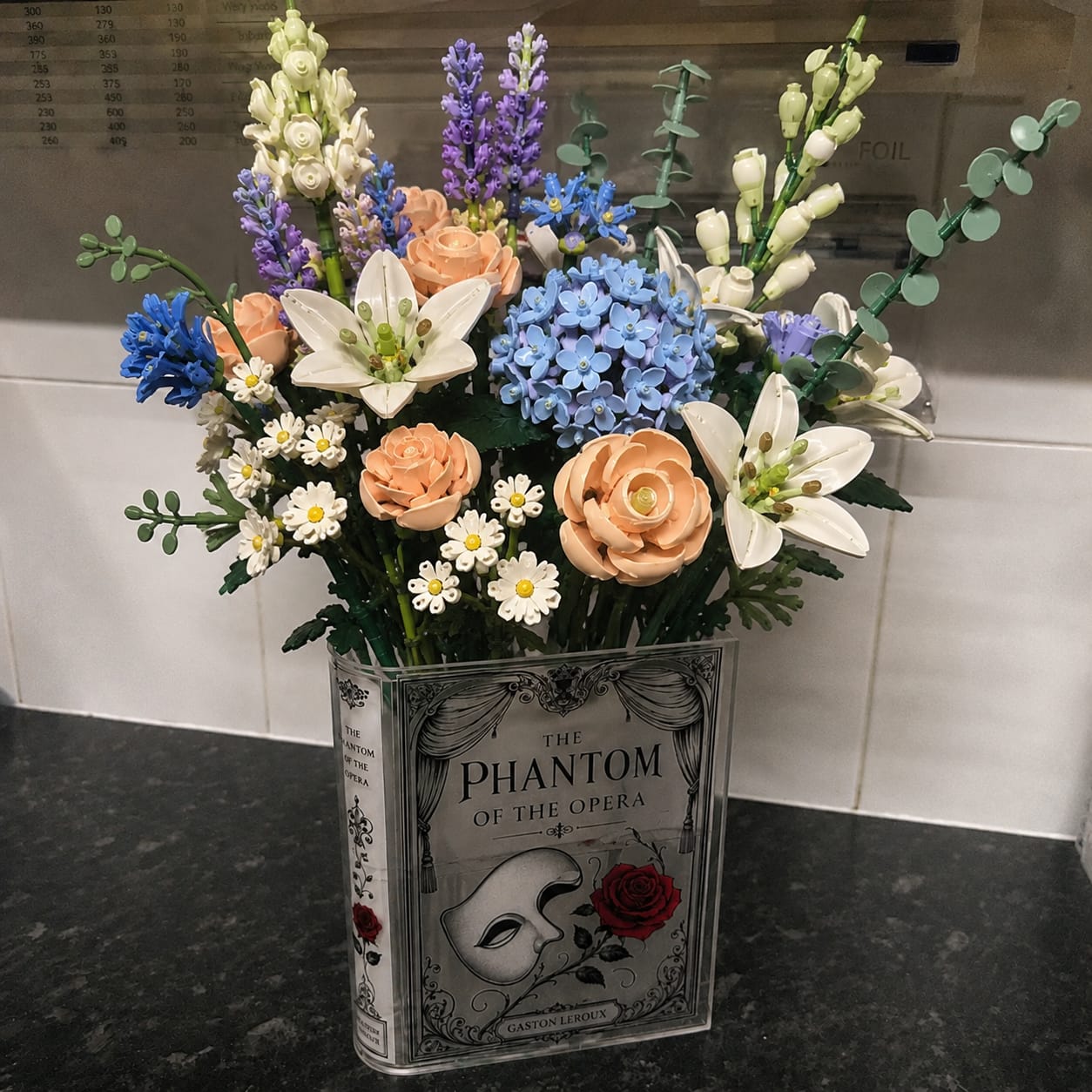 Customer photo review of Phantom of the Opera Inspired Mask Acrylic Book Vase Book Lover Gift