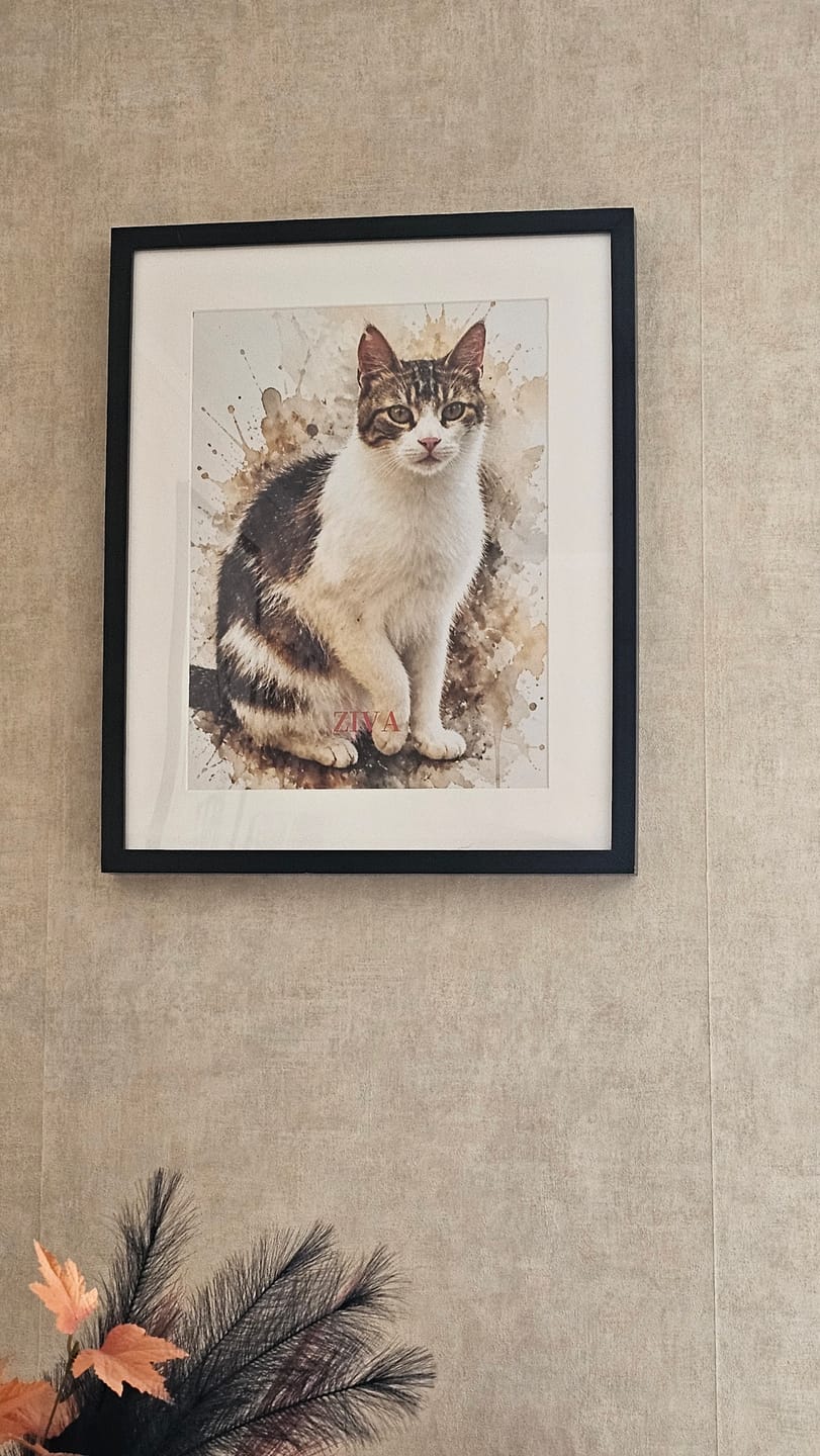 Customer photo review of Realistisch Aquarelportret - Gepersonaliseerde Poster