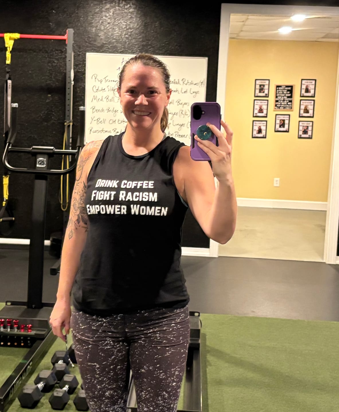 Customer photo review of Drink coffee empower women Women's Fest Tank