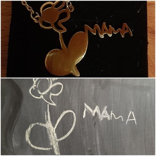 Customer photo review of Halskette aus Kinderzeichnung