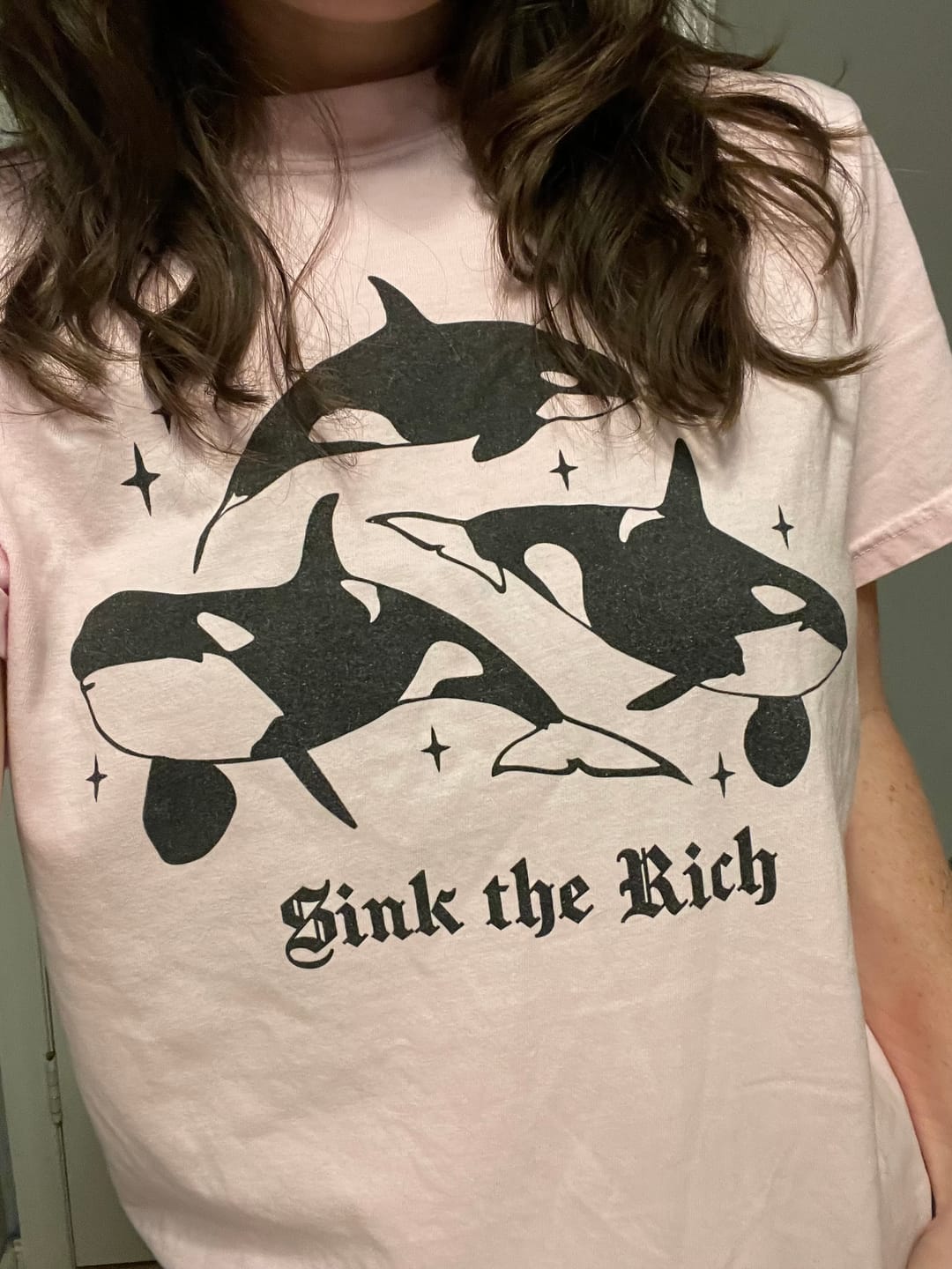 Customer photo review of Orca Sink The Rich Tee