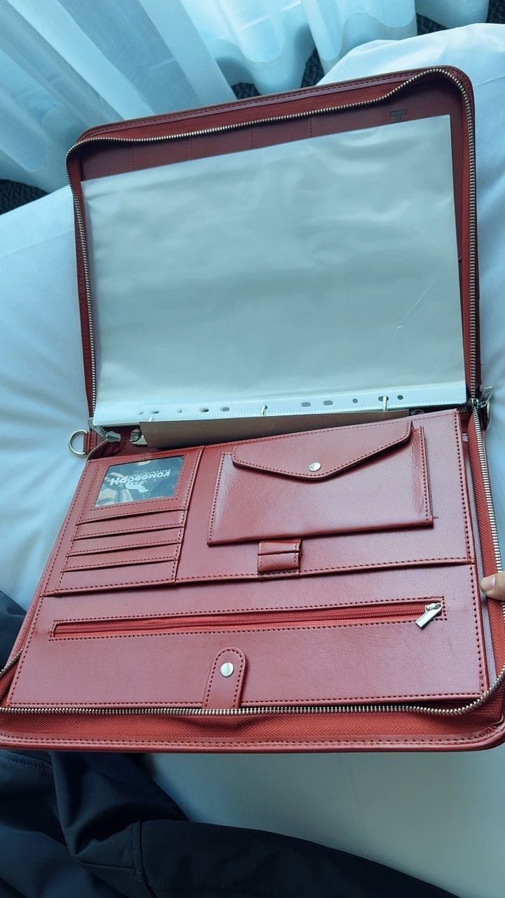 Customer photo review of Leather Portfolio Bag With Handle
