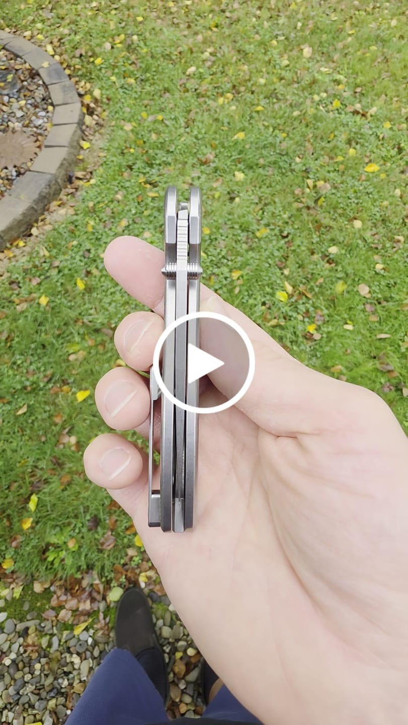Customer video review of ABW Model 1 Folding Knife - Titanium, 3.25" MagnaCut, Button Lock - Made in USA (ABW-M1-TI-BUTTON)