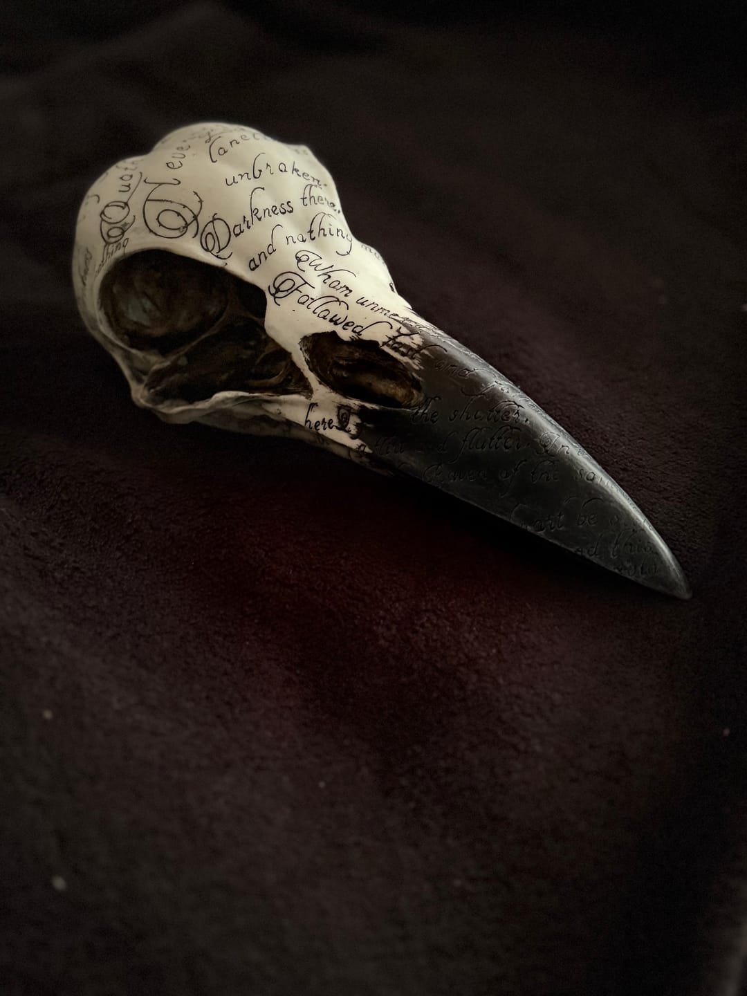 Customer photo review of Raben Totenkopf Figur – Gothic Deko mit Poe-Gravur