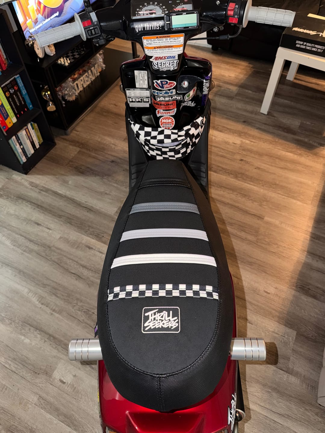 Customer photo review of Custom Seat Cover: 2001 Yamaha ZUMA 50 (2 person seat)