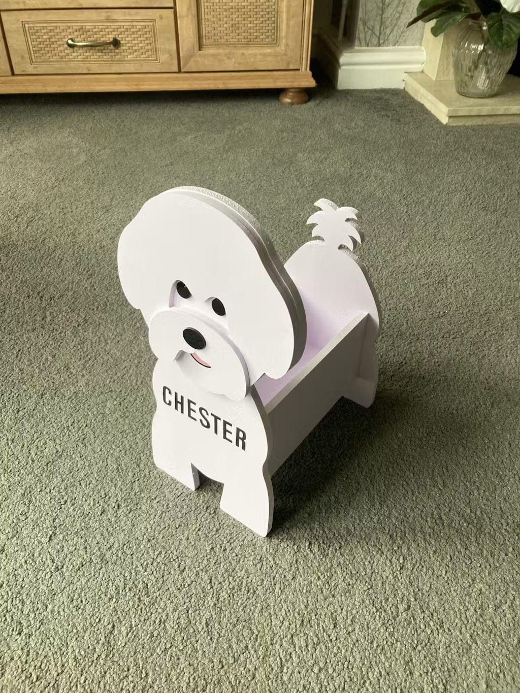 Customer photo review of Dog Planter - Bichon Friese