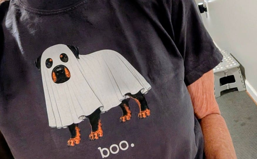 Customer photo review of Rottweiler Boo T-Shirt
