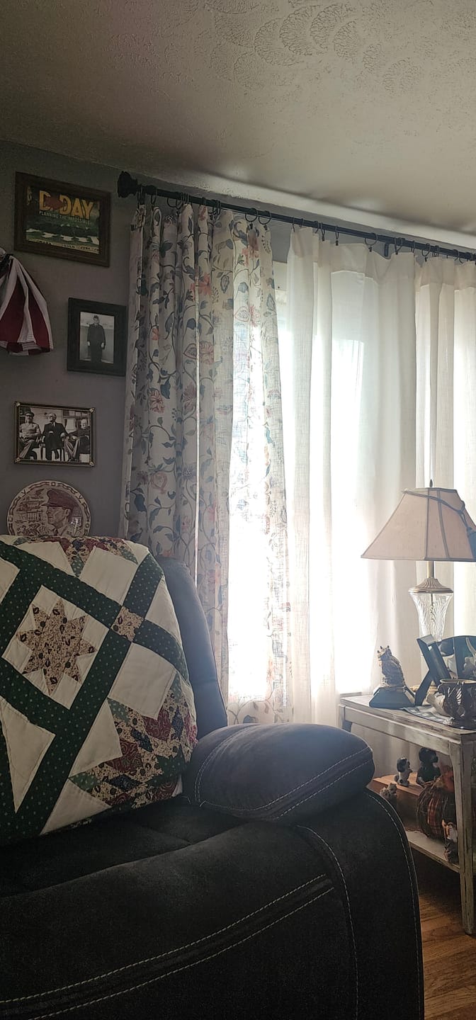 Customer photo review of Hattie Floral Linen Blend Curtains (2 Panels)