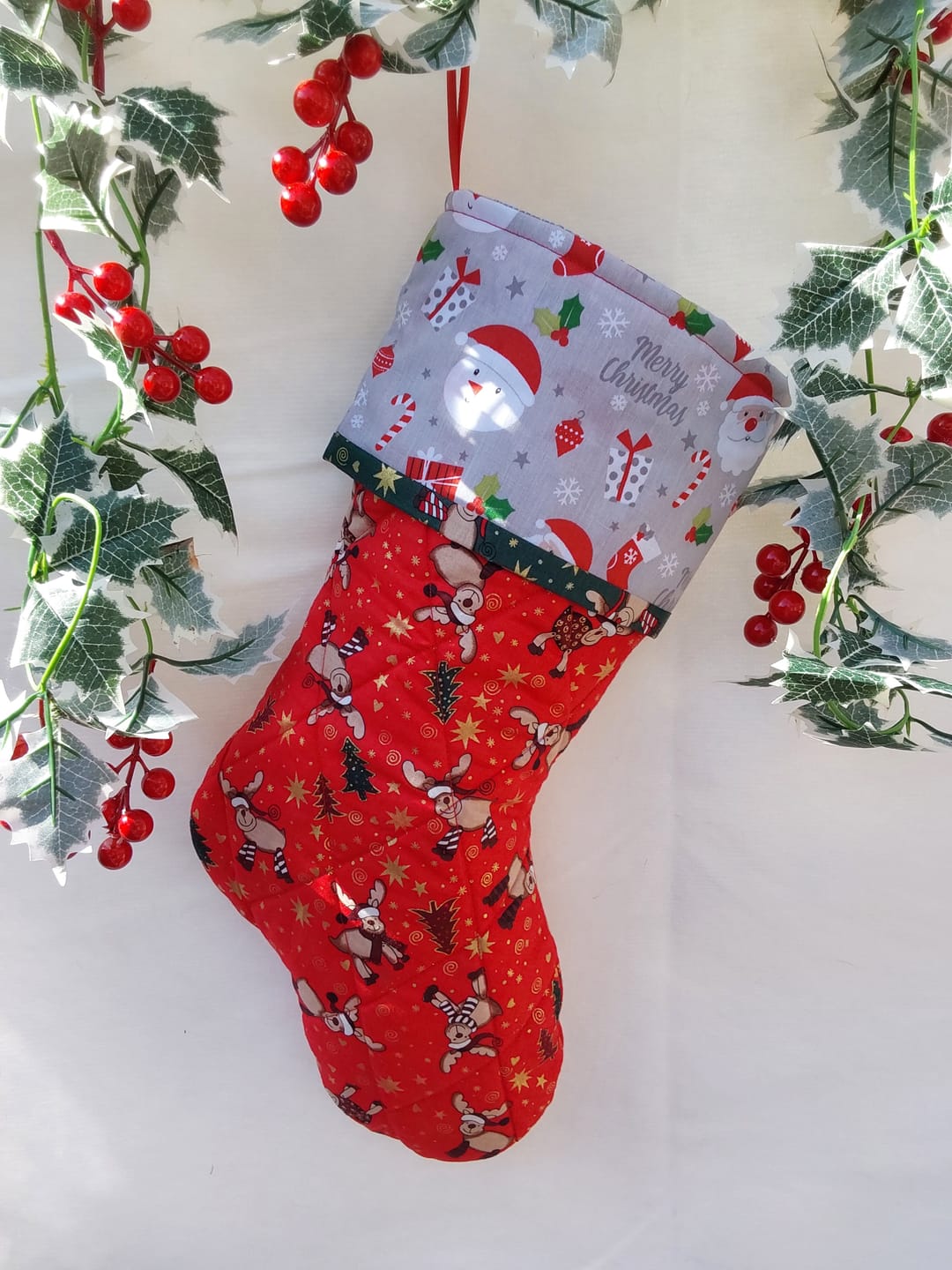 Customer photo review of Christmas Ornaments on Silver Polycotton Fabric
