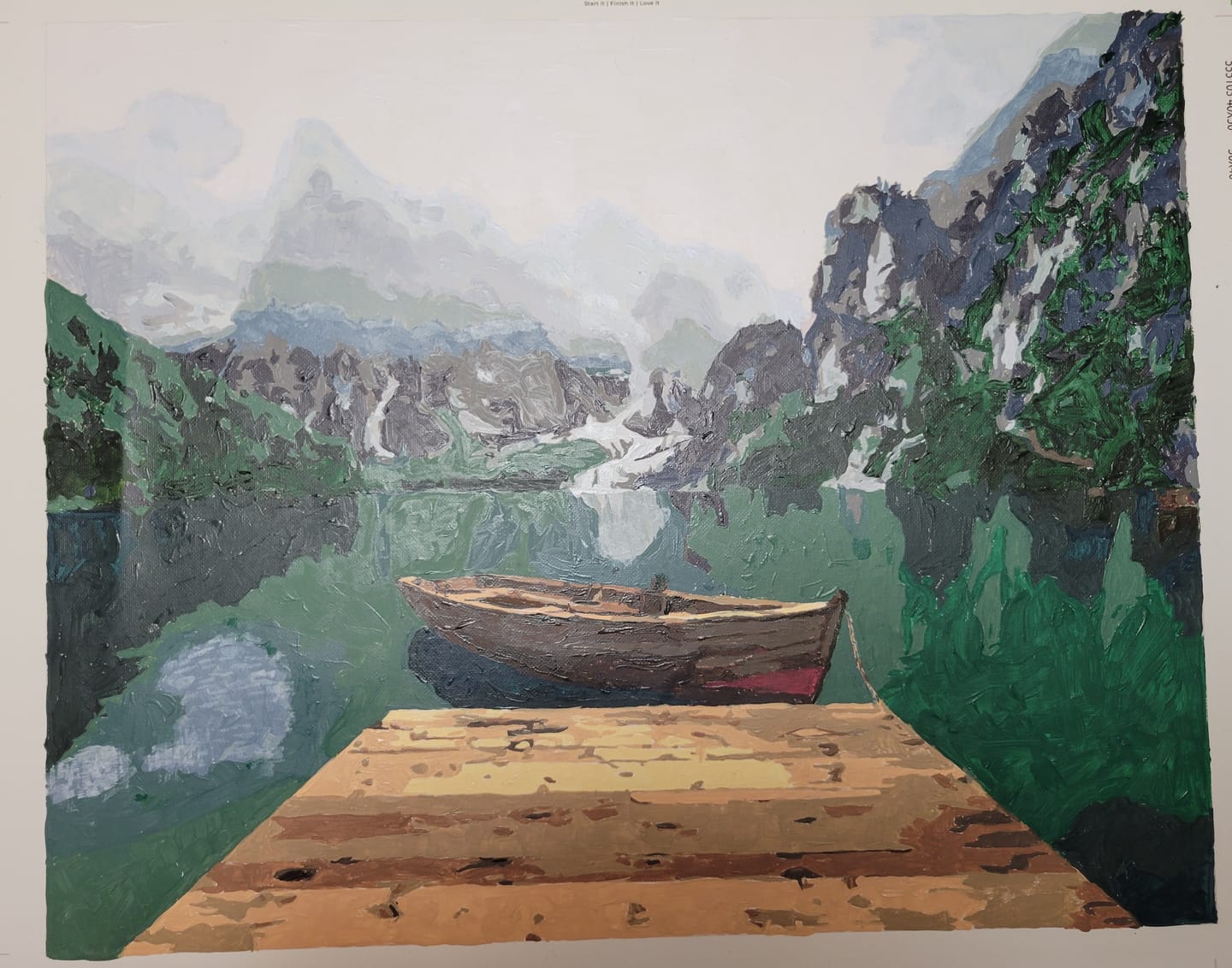 Customer photo review of Mountains and Lakes in the Dolomites | Paint by Numbers