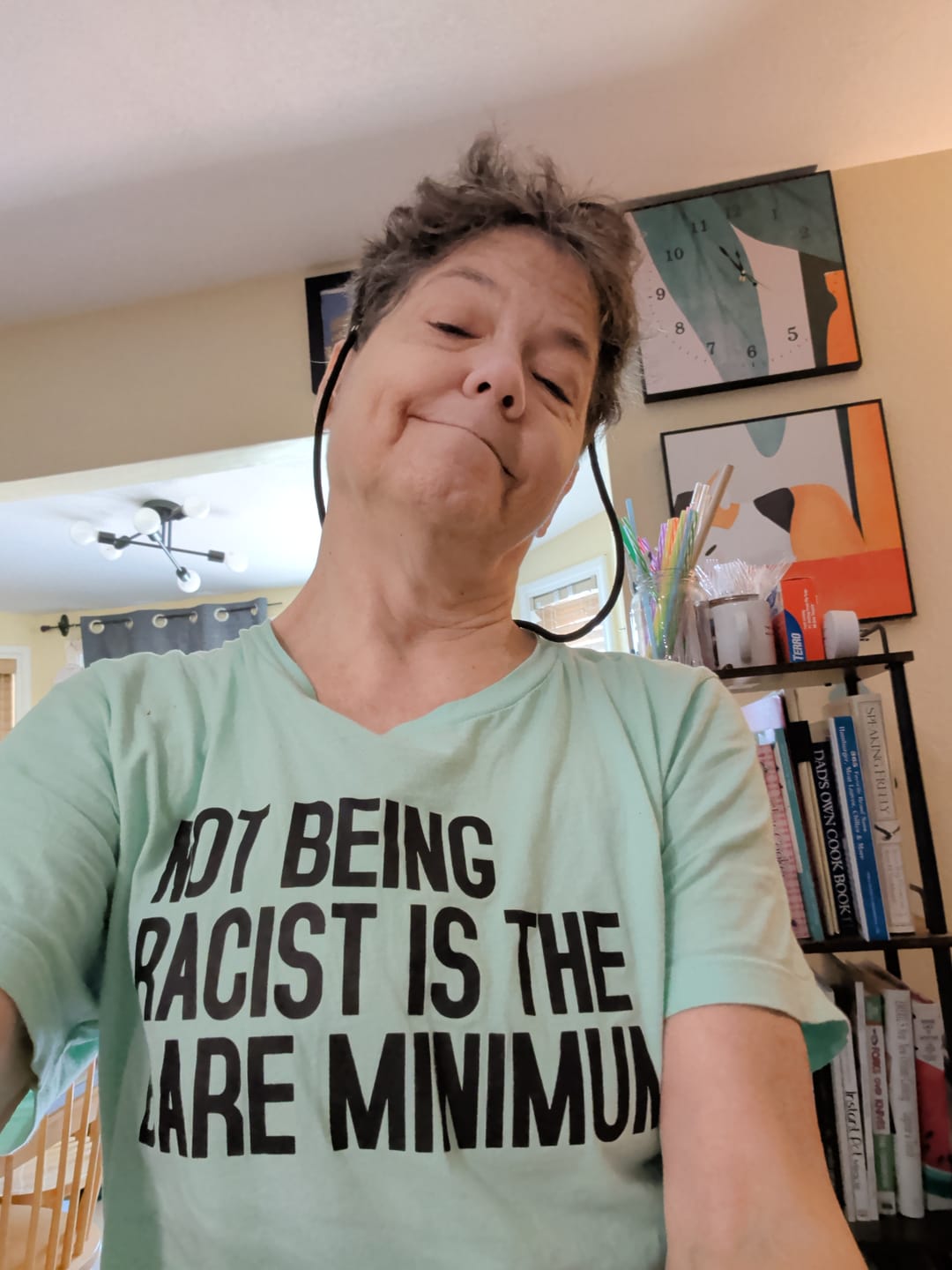Customer photo review of Human Enough Unisex T-Shirt