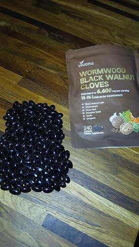 Customer photo review of 18-in-1 Black Walnut & Wormwood Herbal Digestive Cleanse Softgels, 80-Day Supply