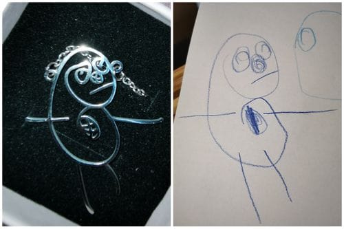 Customer photo review of Halskette aus Kinderzeichnung