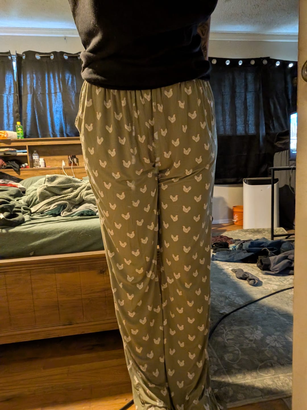 Customer photo review of Sage Chicken Adult Bamboo Pajama Pants