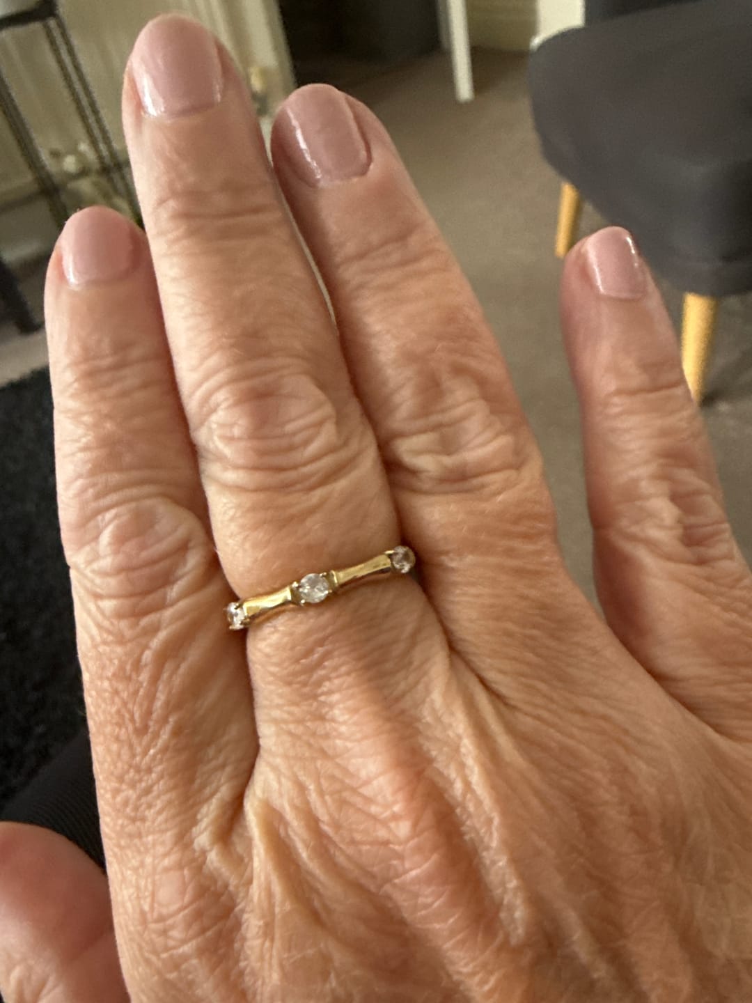 Customer photo review of Bamboo Ring With Stones