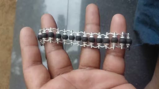 Customer photo review of Silver Plated Karungali Modern Bracelet - Natural Ebony Wood