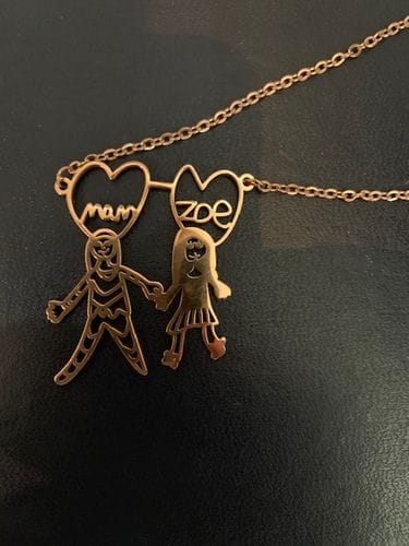 Customer photo review of Halskette aus Kinderzeichnung