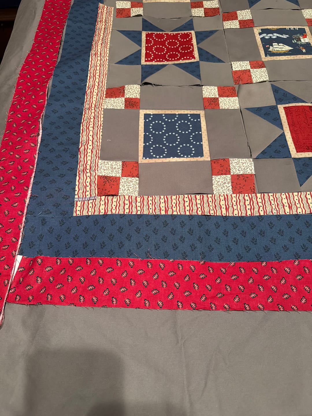 Customer photo review of American Gatherings III Nautical Blue Yardage for Moda - 49327 14 - PRICE PER 1/2 YARD