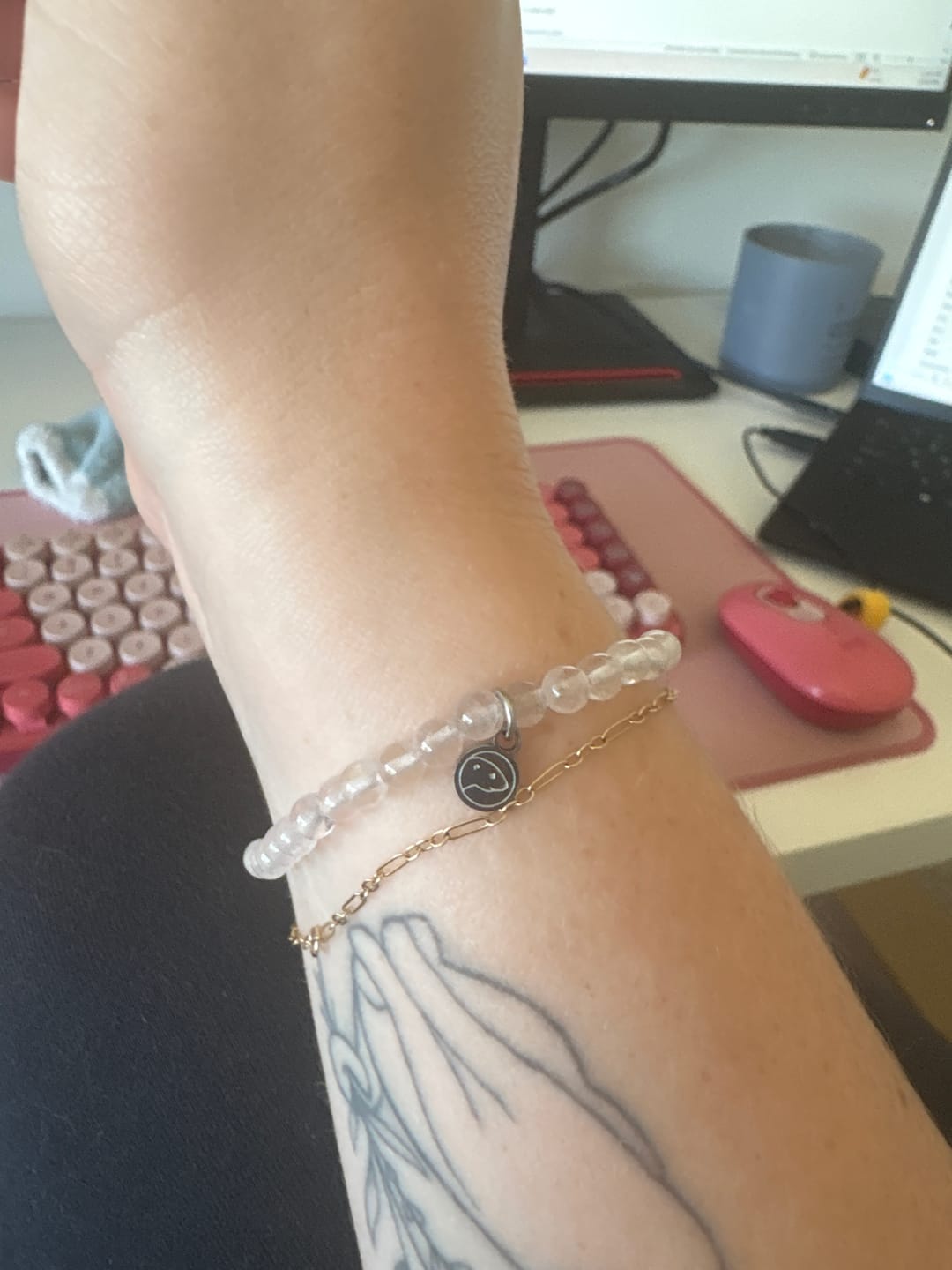Customer photo review of Rose Quartz Bracelet Mini
