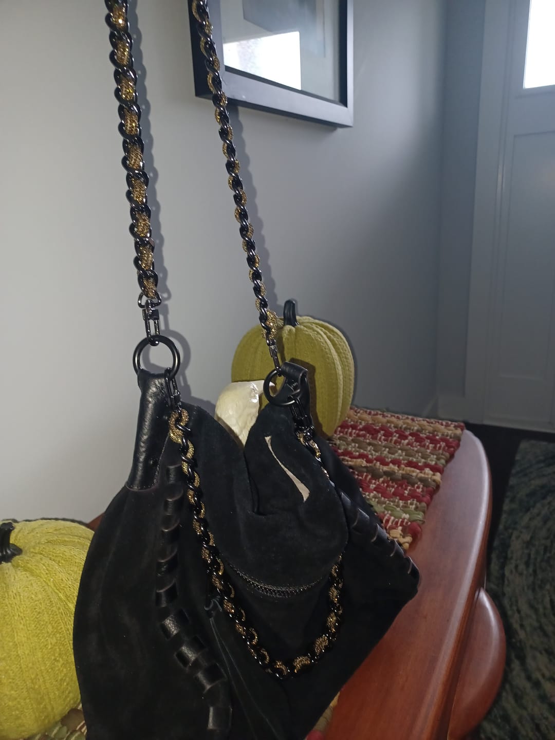 Customer photo review of LINK STRAP / NECKLACE - Petite Gunmetal / Antique Gold
