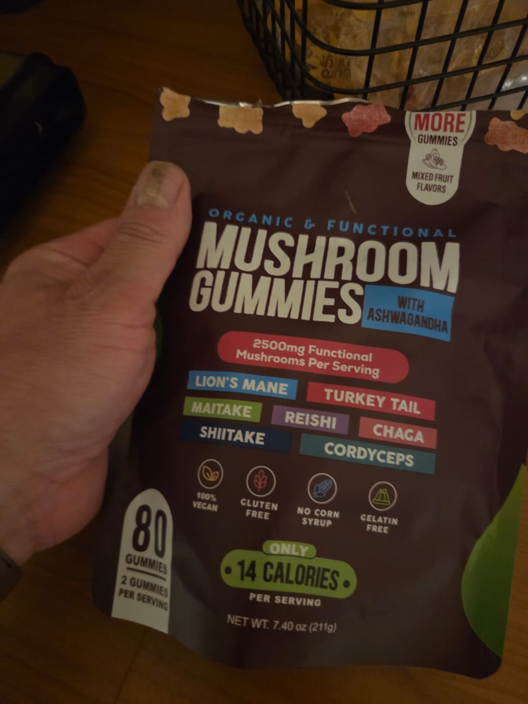 Avis photo d'un client sur Focus & Calm Mushroom Gummies – 2500mg avec Lion’s Mane et Ashwagandha (80 pièces)
