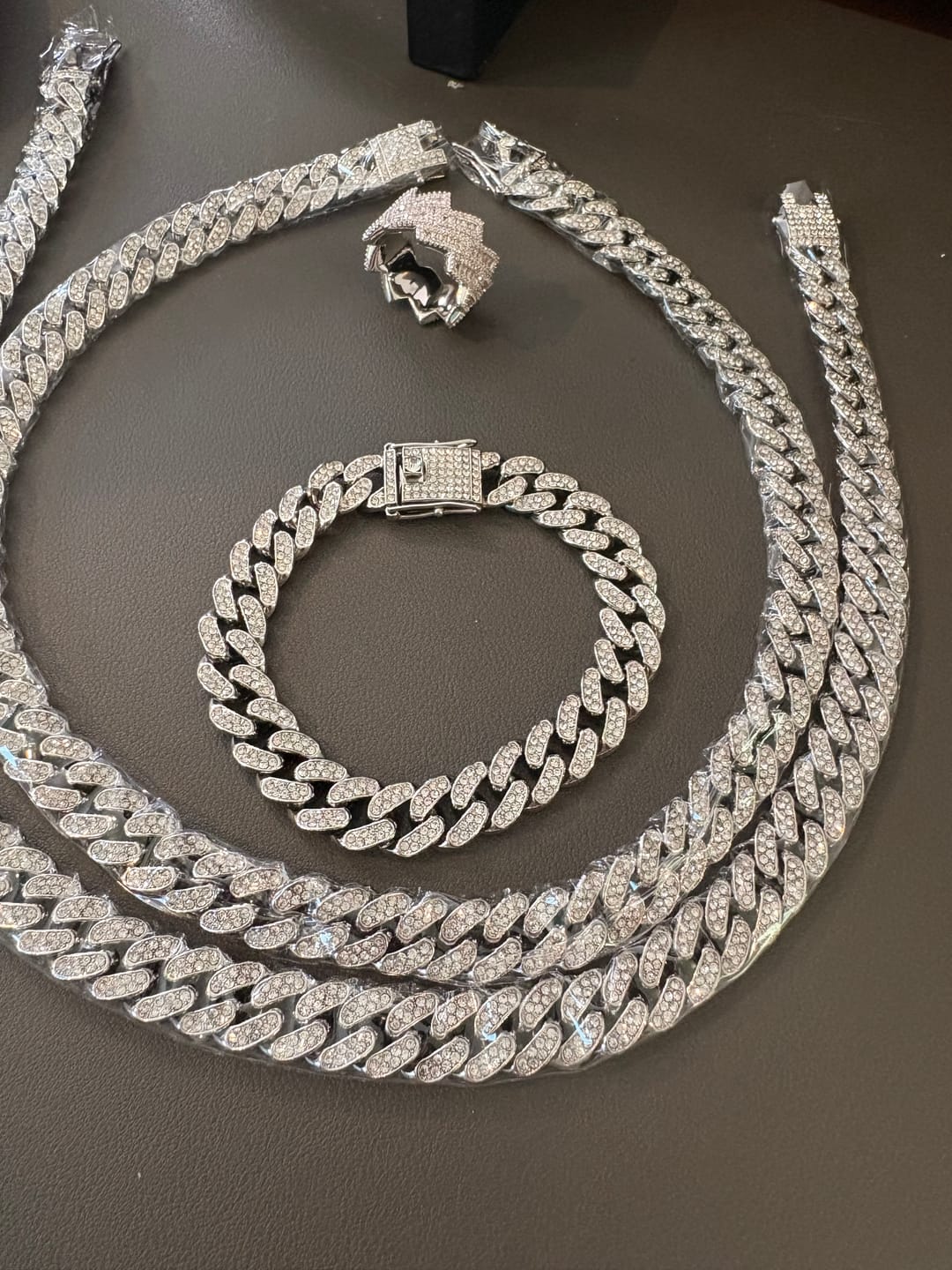Customer photo review of 12.5mm Cuban Chain + Bracelet - White Gold