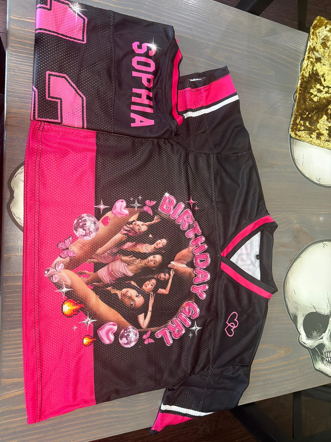 Customer photo review of Pinky Personalized Birthday Girl Katseye Mixed Mesh Jersey Gift For Kid Fan