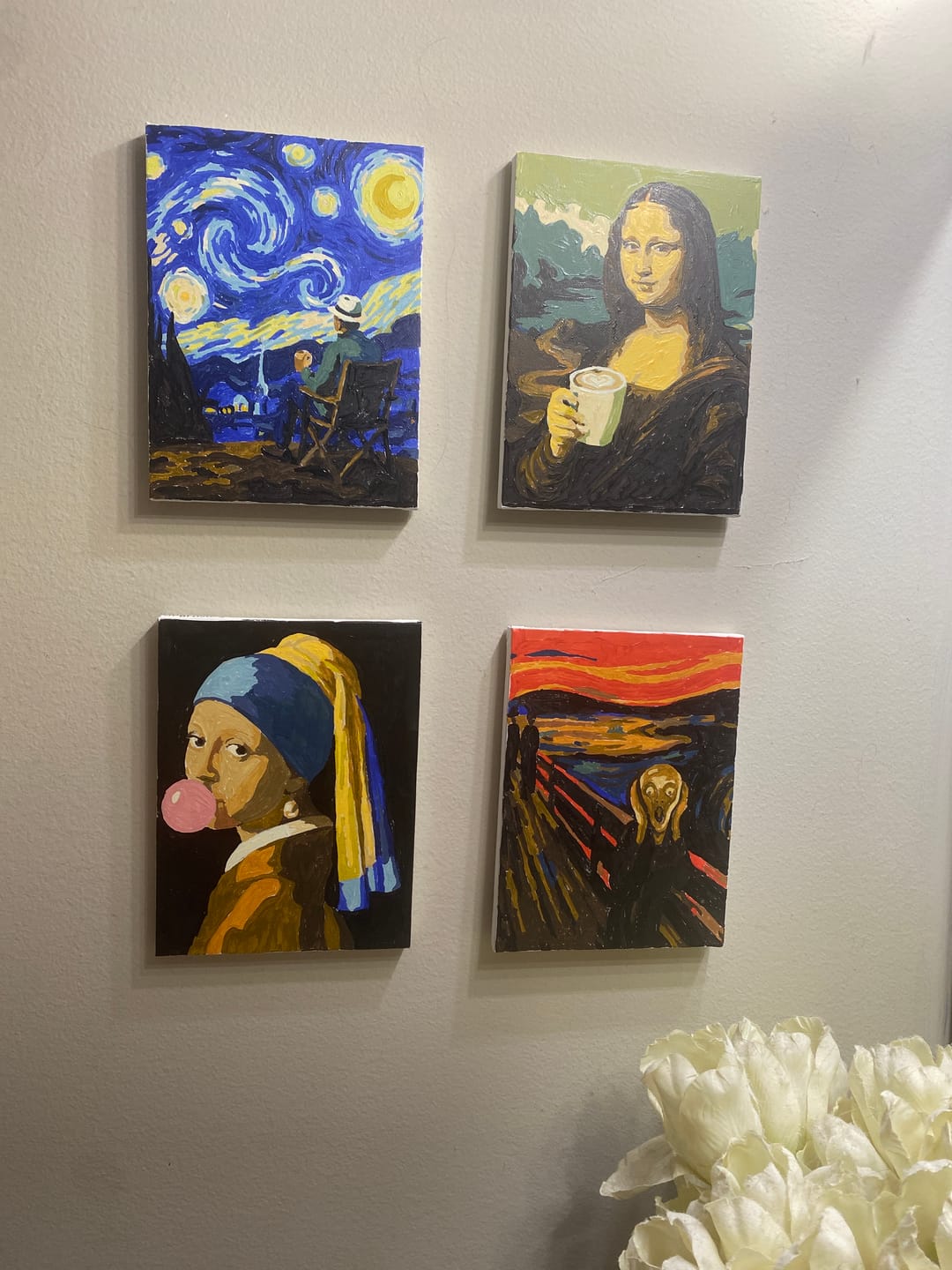 Customer photo review of 4 Mini Paintings - Pop Art Artworks Set
