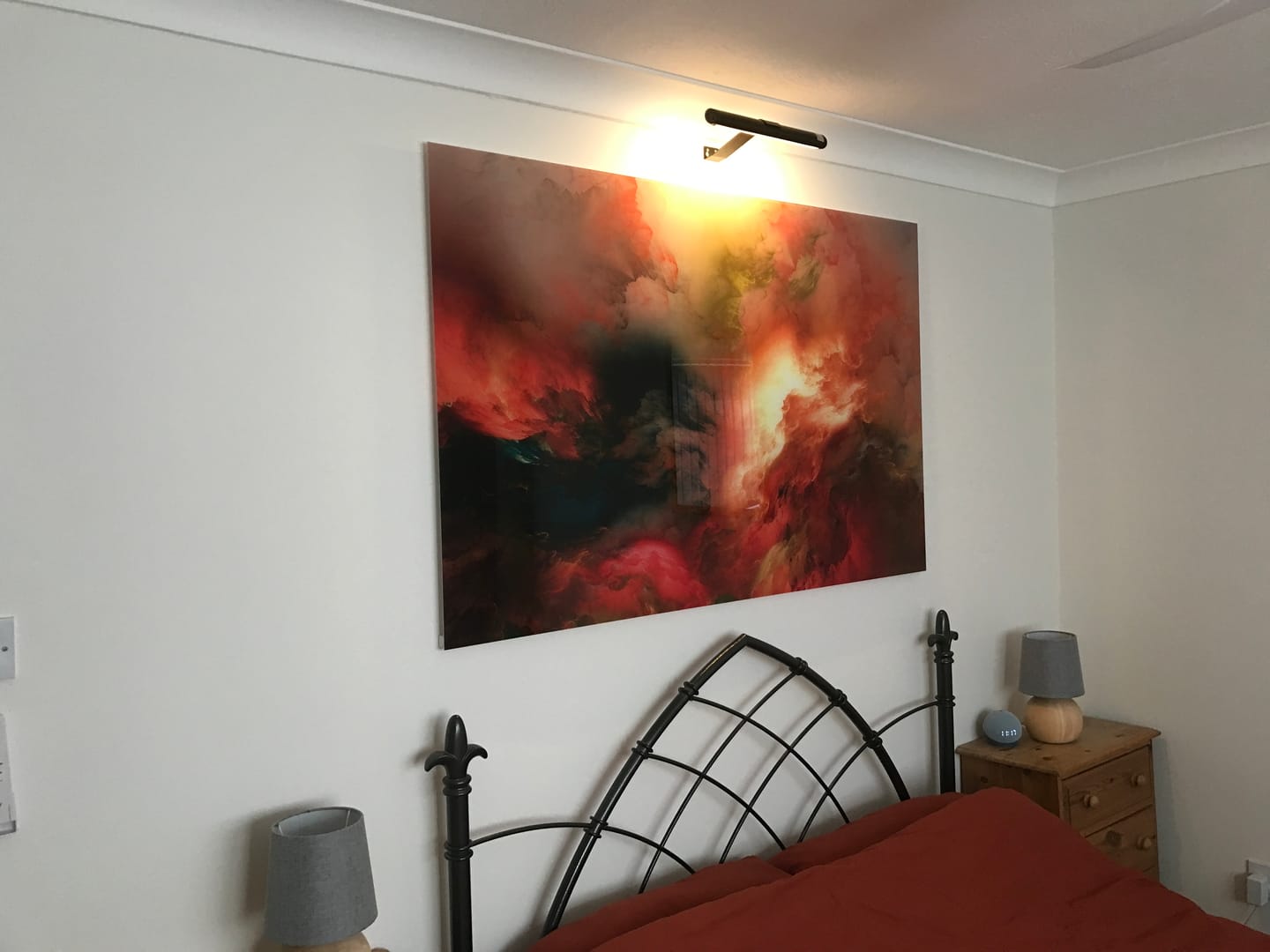 Customer photo review of Aurora Flux-Abstract Tempered Glass Wall Art