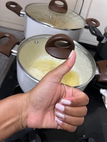Customer photo review of Brinox - Jogo de Panelas 8 Peças Ceramic Life Smart Plus - Vanilla
