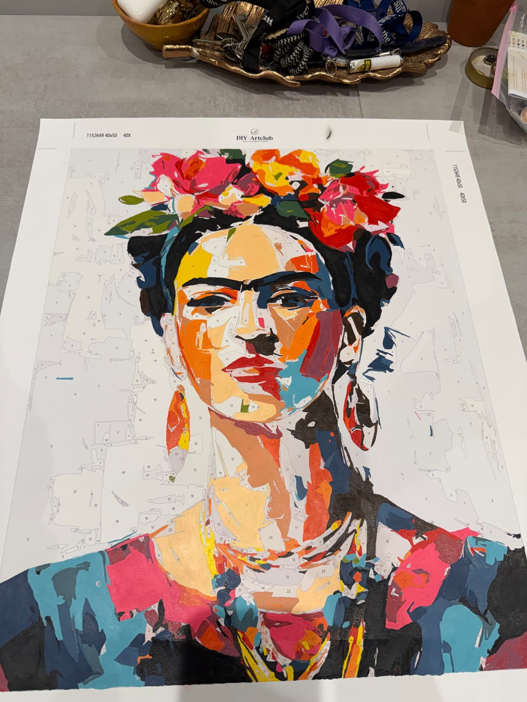 Customer photo review of Expressive Frida | Paint by Number