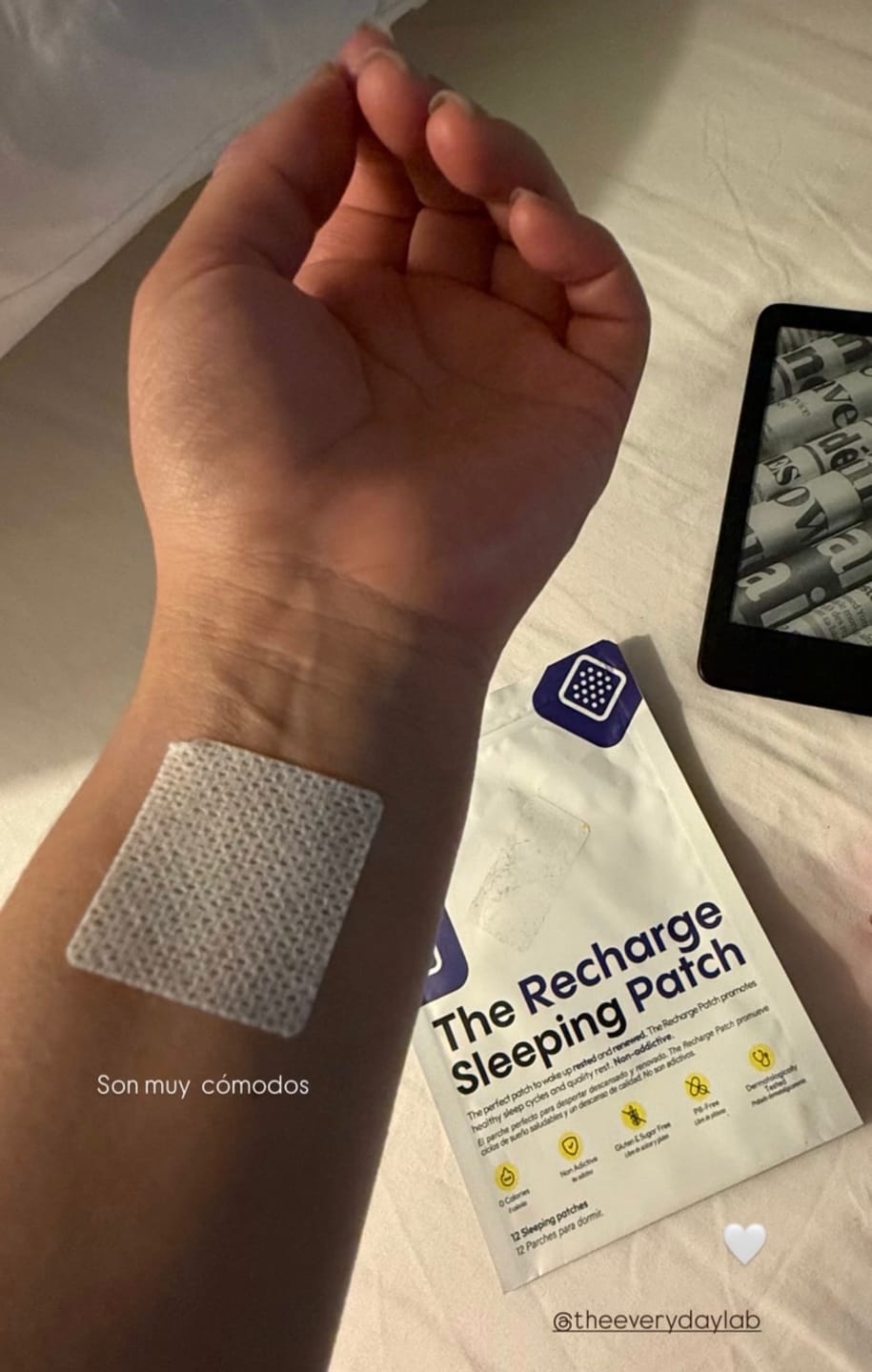 Customer photo review of The Recharge Sleeping Patch | Parche para Dormir sin Melatonina — The Everyday Lab