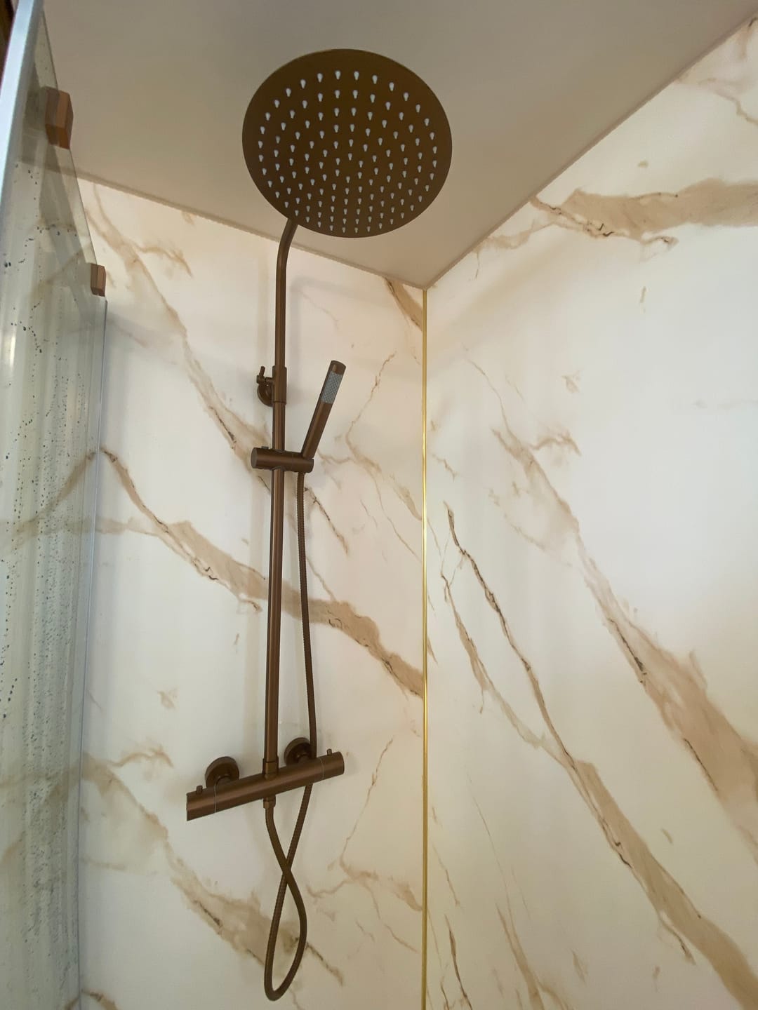 Customer photo review of 10mm Gold Marble Matt Shower Panel 1M x 2.4M